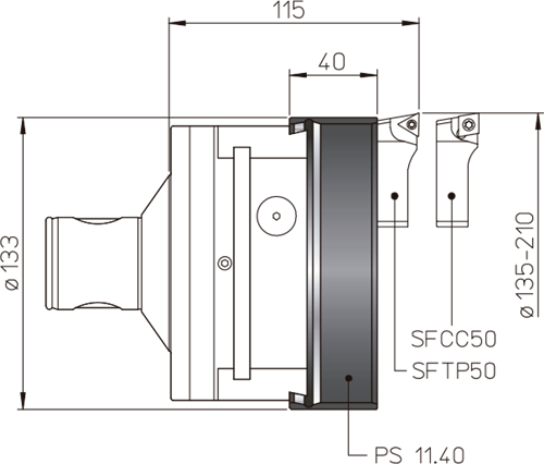 TRM 80/125 - Configuração de Mandrilhar Ø 135 ~ 500 